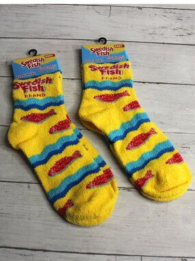 Swedish Fish Novelty Cozy Crew Socks Unisex Women's Men's